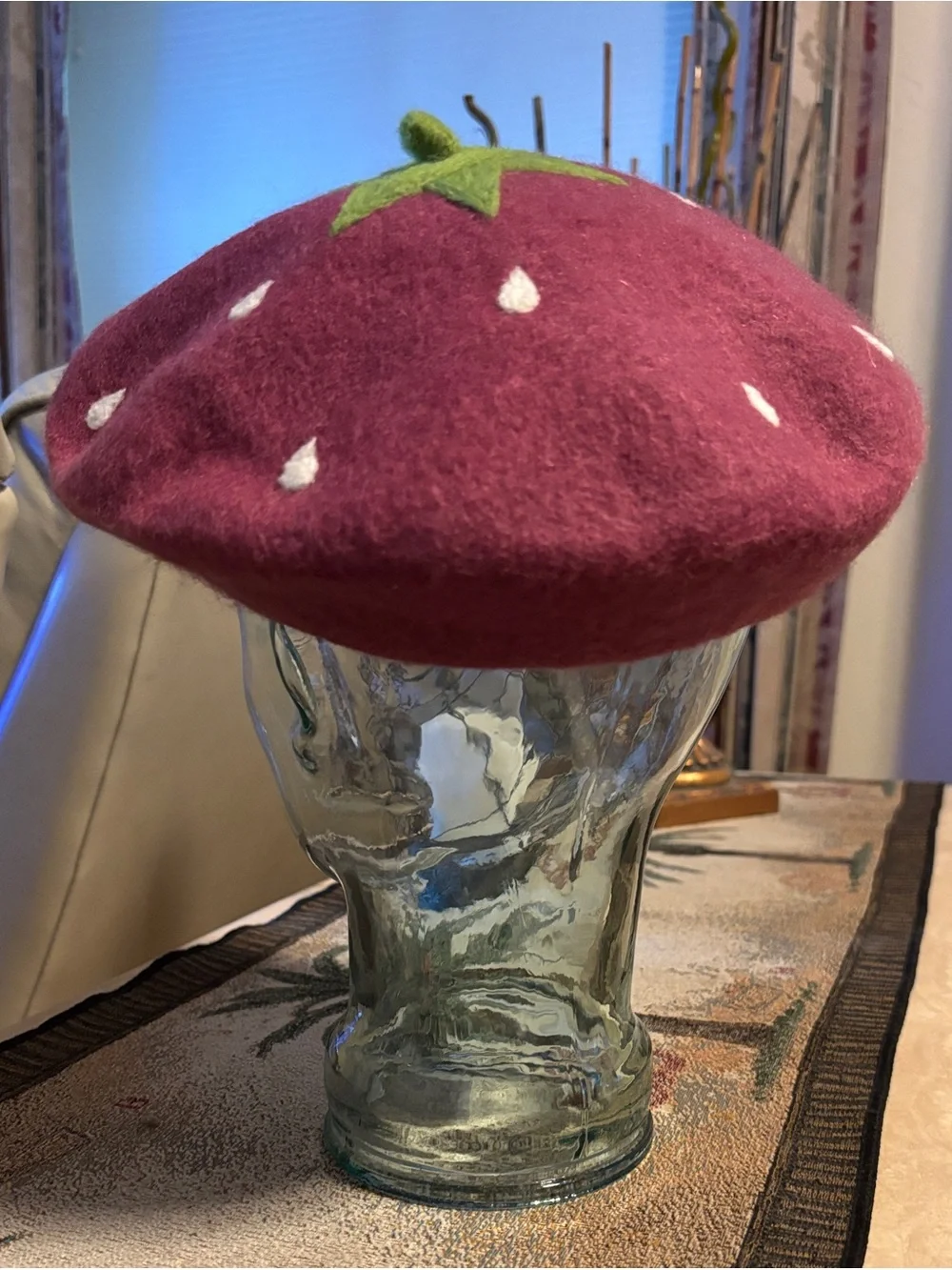 Raspberry Beret - Handmade Felted Wool French Beret Hat Made in Tasmania O/S
